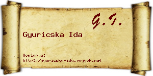 Gyuricska Ida névjegykártya